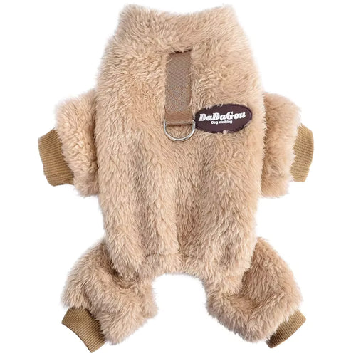 Thermal Velvet Dog Pajamas | Winter Jumpsuit for Small Dogs & Cats