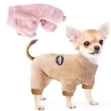 Thermal Velvet Dog Pajamas | Winter Jumpsuit for Small Dogs & Cats